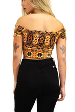 Carregar imagem no visualizador da galeria, Top cropped ombro a Ombro laranja etnic