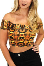 Carregar imagem no visualizador da galeria, Top cropped ombro a Ombro laranja etnic